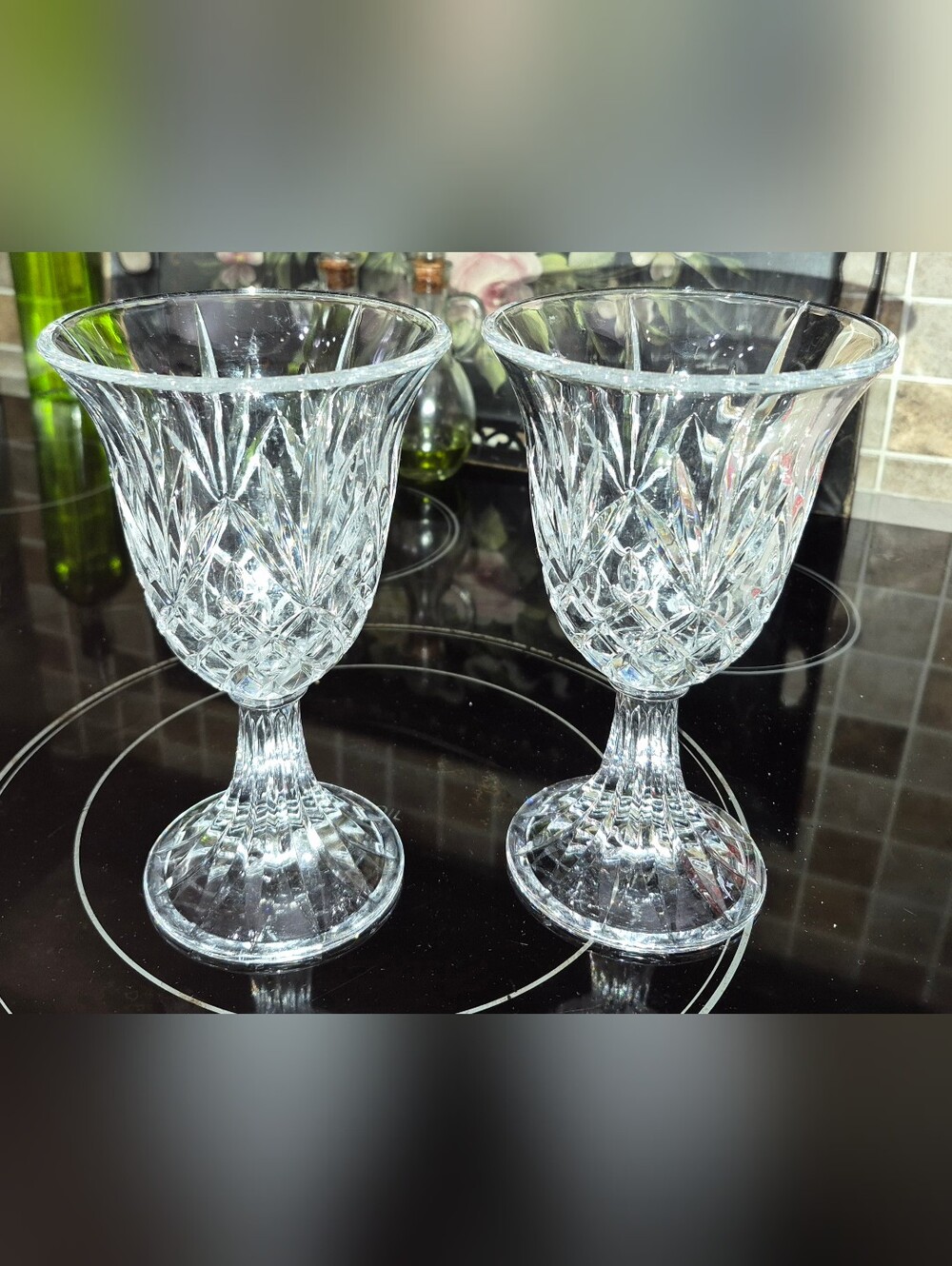 Vintage Godinger Lexington Crystal chalice-shaped Goblets